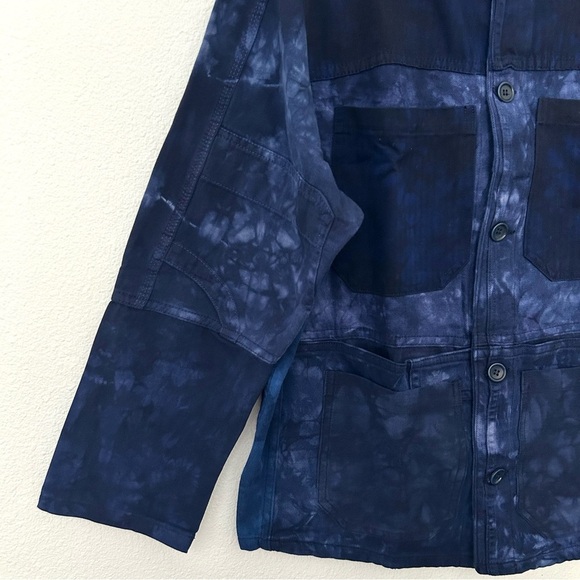 Barn Chore Coat NEW One-of-a-Kind Utility Jacket Over-Dyed Blue Size Large - Picture 6 of 16